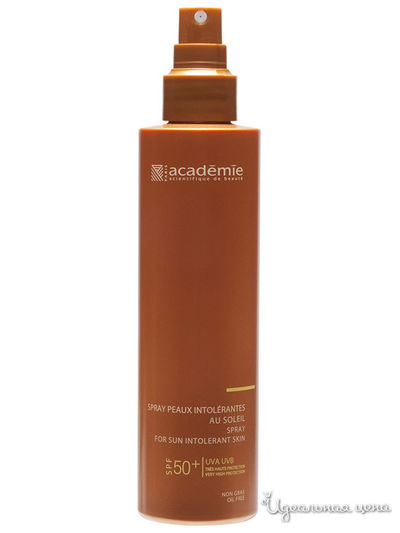 Спрей солнцезащитный для чувствительной кожи SPF 50+ Spray Peaux Intolerantes, 150 мл, ACADEMIE