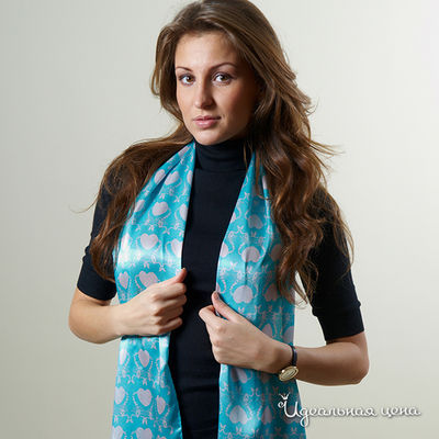 Шарф Bino Tiani, цвет цвет бирюзовый / персиковый