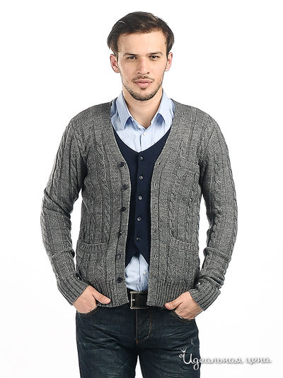 Кардиган Double Black, цвет цвет серый / синий