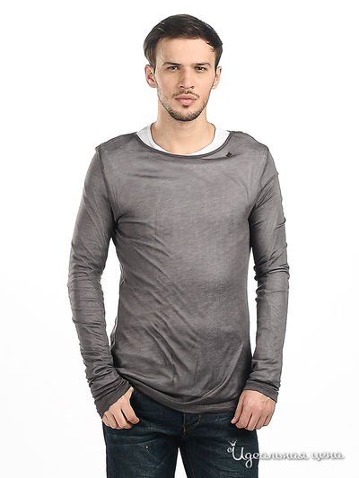 Лонгслив Double Black, цвет цвет серый / белый