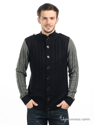 Кардиган Double Black, цвет цвет темно-синий / серый