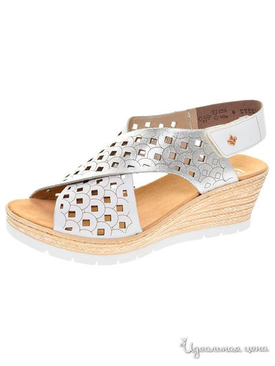 Босоножки RIEKER, цвет белый, серый