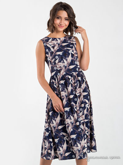 Платье MariKo, цвет синий, бежевый