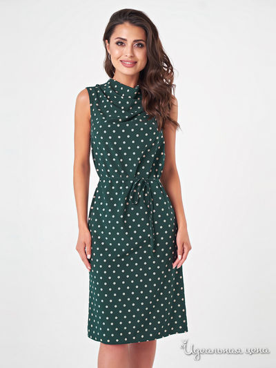 Платье MariKo, цвет темно-зеленый, бежевый