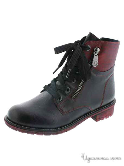 Ботинки RIEKER, цвет черный, бордовый