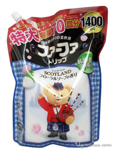 Кондиционер для белья с антибактериальным эффектом и   нежным ароматом цветочного мыла, 1400 мл, Nissan FaFa