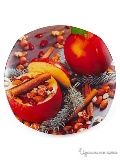 Блюдо сервировочное квадратное New Year Red 1, 25*25*1,8 см Walmer