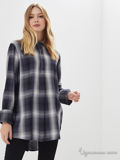 Рубашка Sisley, цвет серый/синий