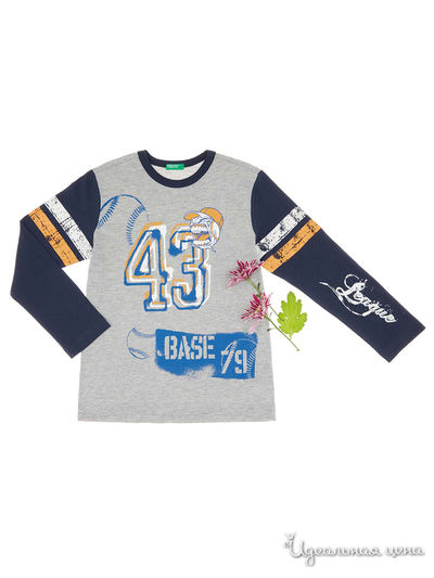 Лонгслив United Colors Of Benetton, цвет темно-синий, серый