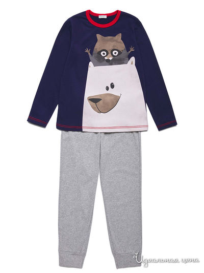 Пижама United Colors Of Benetton, цвет темно-синий, серый