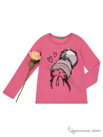 Лонгслив United Colors Of Benetton, цвет розовый