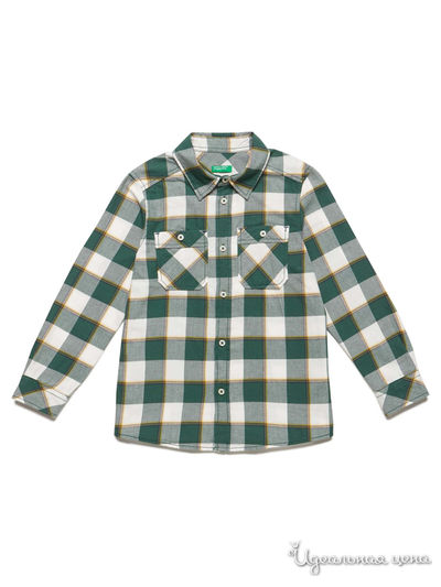 Рубашка United Colors Of Benetton, цвет белый, зеленый