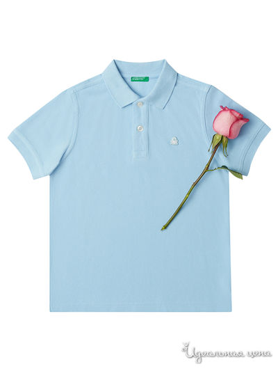 Поло United Colors Of Benetton, цвет голубой