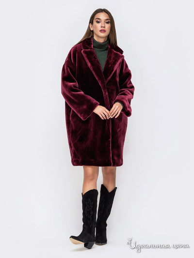 Шуба Dressa, цвет бордовый