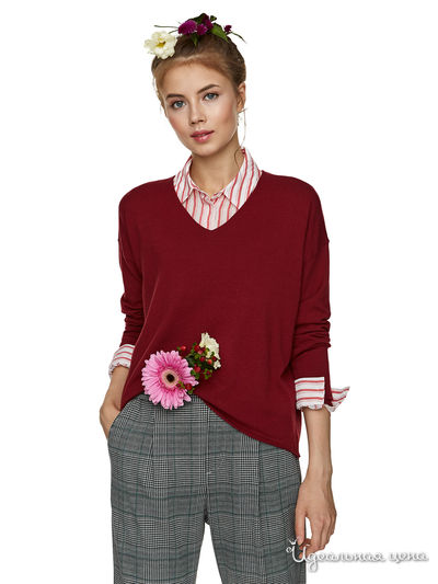 Пуловер United Colors Of Benetton, цвет бордовый