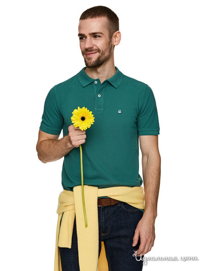 Поло United Colors Of Benetton, цвет зеленый