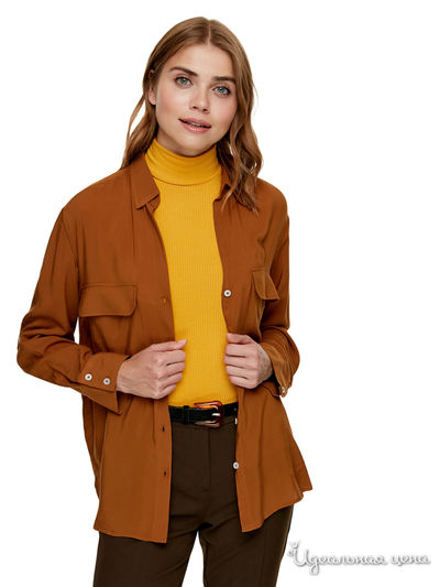 Рубашка United Colors Of Benetton, цвет коричневый