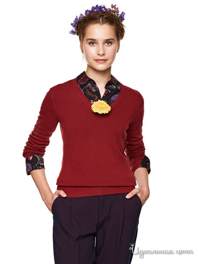 Пуловер United Colors Of Benetton, цвет бордовый