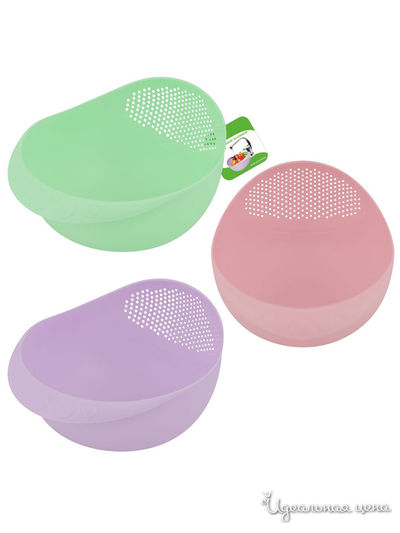 Миска-дуршлаг со сливом Гарден, 25*20*13 см Мультидом, цвет в ассортименте