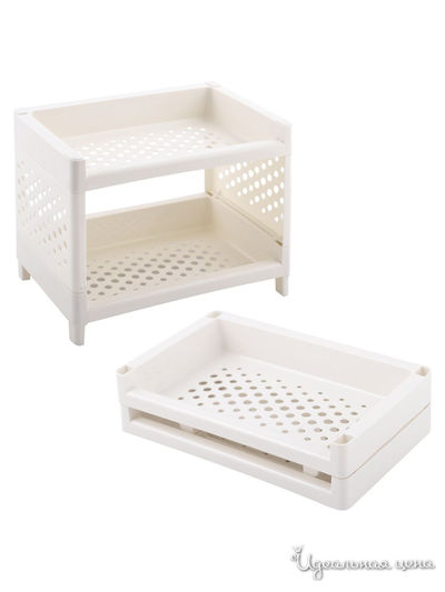 Этажерка настольная 2-х ярусная, 24х15х18 см Мультидом, цвет в ассортименте