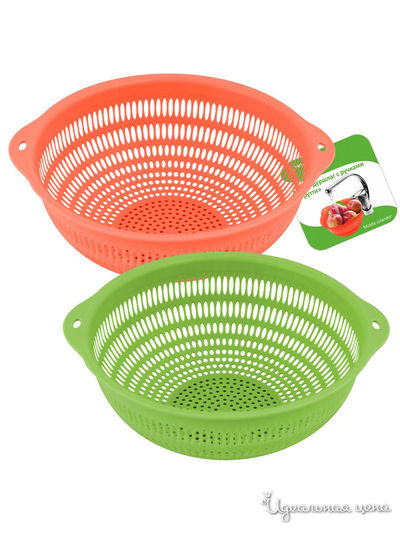 Миска-дуршлаг с ручками  Фрутти, 28*25*11 см Мультидом, цвет в ассортименте