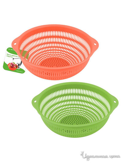 Миска-дуршлаг с ручками Фрутти, 25*23*9 см Мультидом, цвет в ассортименте