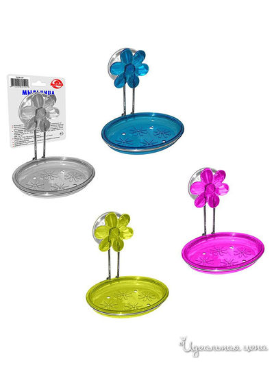 Мыльница с цветком, на присоске Мультидом, цвет в ассортименте