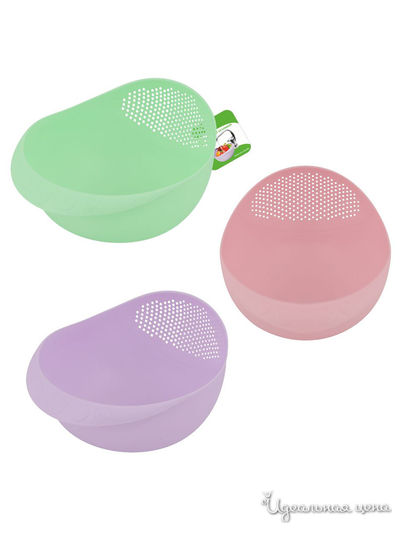 Миска-дуршлаг со сливом Гарден, 22*17*12 см Мультидом, цвет в ассортименте