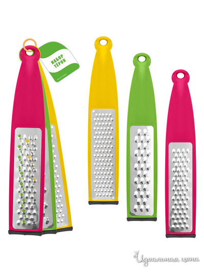 Набор тёрок, 3 шт. Мультидом, цвет в ассортименте