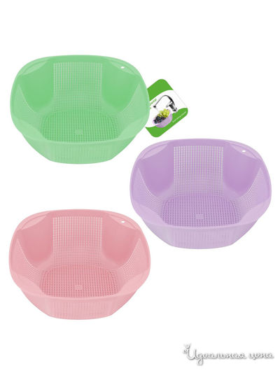 Миска-дуршлаг Летняя, 21*21*8 см Мультидом, цвет в ассортименте