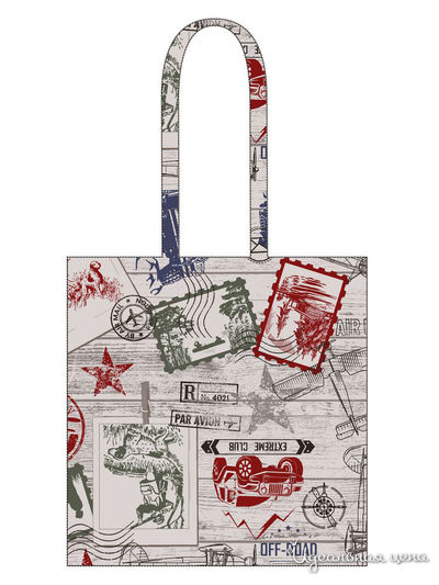 Сумка-шоппер Хэппи Мэн, 46х44 см Мультидом, цвет в ассортименте