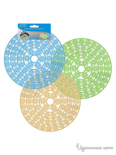 Коврик в раковину Кружево, D29 см Мультидом, цвет в ассортименте