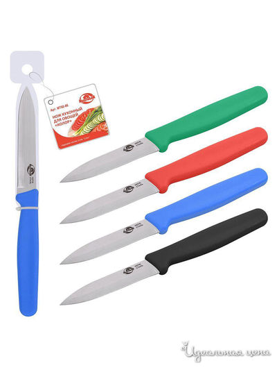 Нож кухонный для овощей Колор, длина лезвия 8 см Мультидом, цвет в ассортименте