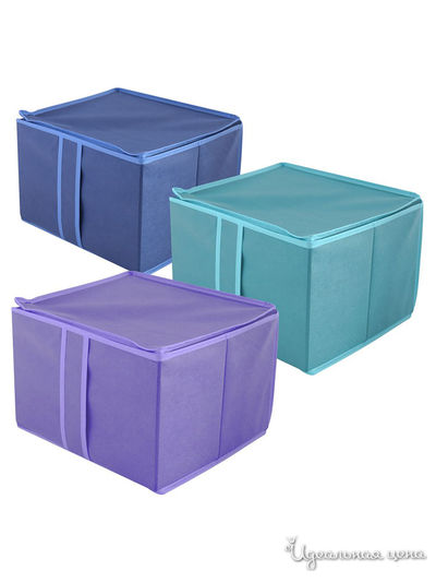 Кофр для хранения вещей и новогодних украшений (с крышкой), 35*30*25 см Мультидом, цвет в ассортименте