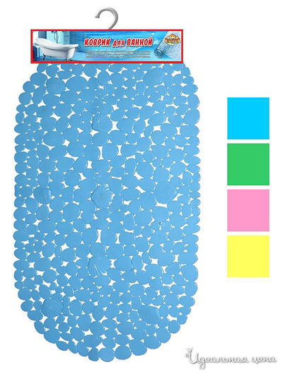 Коврик для ванн Камушки с ракушками, 69*39 см Мультидом, цвет в ассортименте