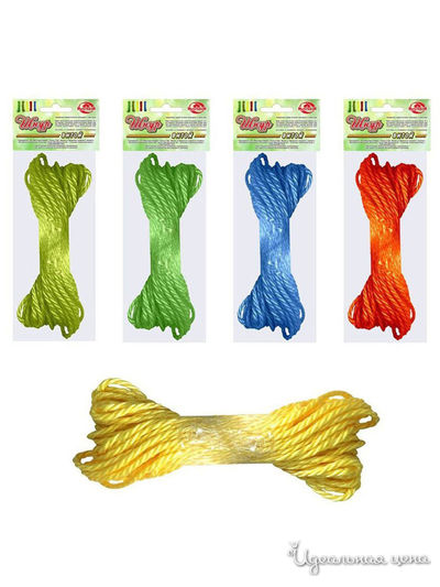 Шнур витой,  15 м Мультидом, цвет в ассортименте