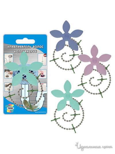 Улавливатель волос в стоках труб Пастель Мультидом, цвет в ассортименте