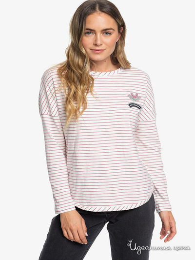 Лонгслив Roxy, цвет белый, розовый