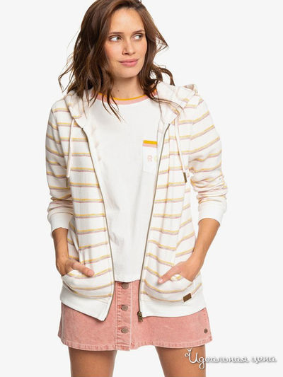 Толстовка Roxy, цвет белый, оранжевый