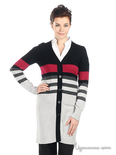 Кардиган Steinberg, цвет цвет серый / малиновый / черный / белый