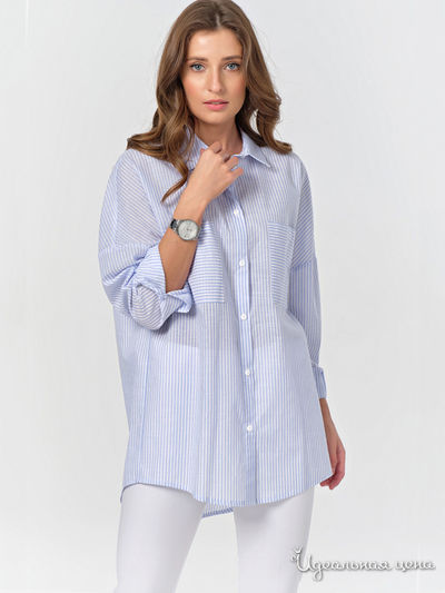 Рубашка Fly, цвет белый, голубой