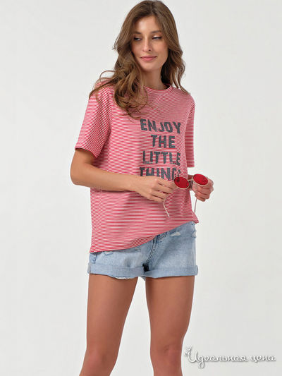 Футболка Fly, цвет красный, белый