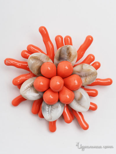 Брошь Fransua Ardy, цвет коралловый