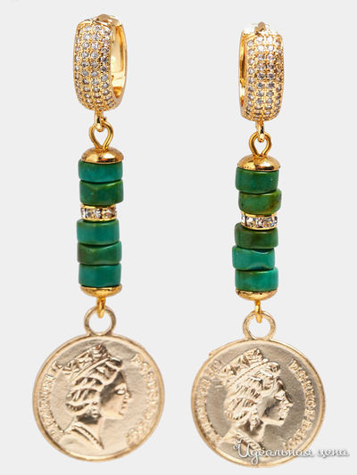 Серьги Fransua Ardy, цвет зеленый