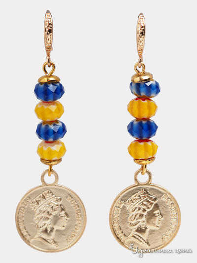 Серьги Fransua Ardy, цвет синий желтый