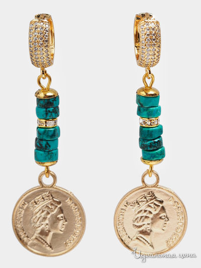 Серьги Fransua Ardy, цвет зеленый