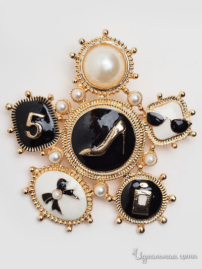 Брошь Fransua Ardy, цвет черный, золотой