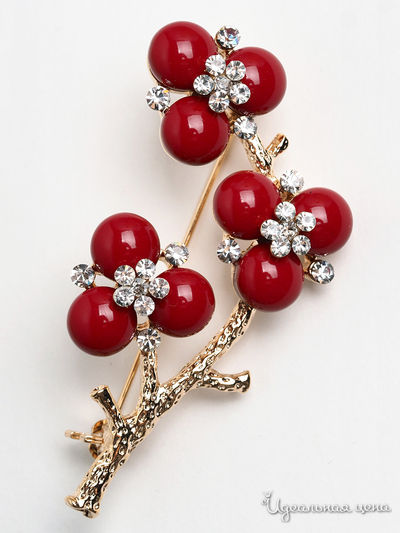 Брошь Fransua Ardy, цвет красный