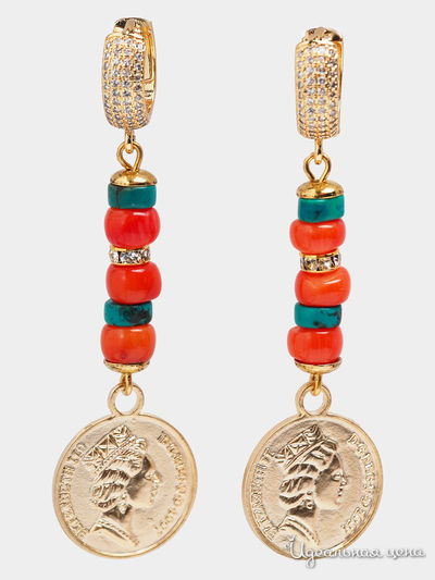 Серьги Fransua Ardy, цвет коралловый