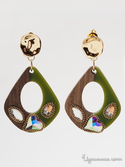 Серьги Fransua Ardy, цвет зеленый